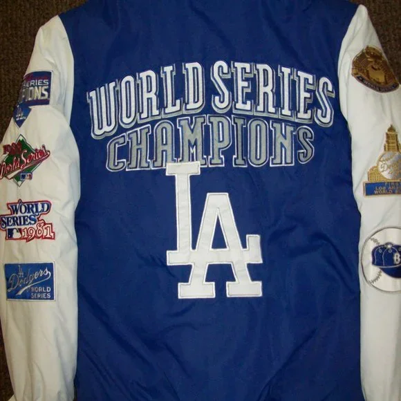 LOS ANGELES DODGERS 7 TIME WORLD SERIES CHAMPIONSHIP Hooded Jacket M L 2X - Picture 3 of 13
